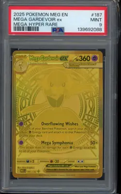 PSA 9 - 2025 Mega Gardevoir ex 187/132 Me01: Mega Evolution Holo Pokemon - Image 1