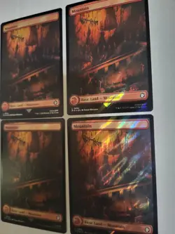 MTG FALLOUT MOUNTAIN 4X LAND ALL FOIL 2 ARE SURGE SET ART EX-MINT FREE SHIP!! - Image 1