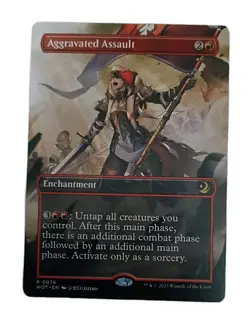 Aggravated Assault(Anime Borderless) Wilds of Eldraine: Enchanting Tales Regular - Image 1