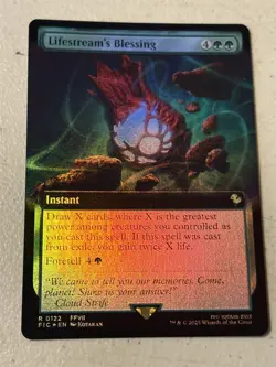 mtg borderless foil Lifestream's Blessing, Final Fantasy Commander, unplayed - Image 1