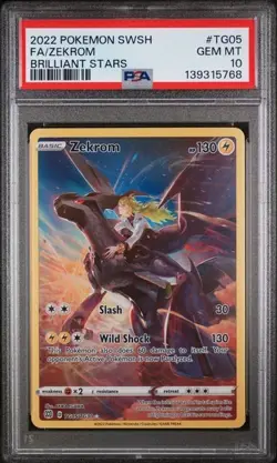 PSA 10 Zekrom TG05/TG30 Swsh09: Brilliant Stars Trainer Gallery Holo Pokemon - Image 1