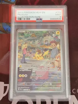 2023 POKEMON MEW EN-151 ILLUSTRATION RARE #173 PIKACHU PSA 9 - Image 1