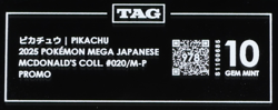 2025 Pokemon Mega Japanese McDonald's Collection Promo Pikachu TAG 10 (978) - Image 3