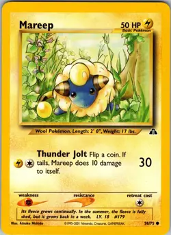 Mareep 58/75 Neo Discovery Pokemon TCG NM - Image 1