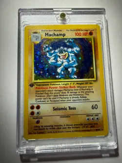 Vintage Holo First Edition Machamp 8/102 Pokemon Card - Very Lightly Played - Image 1
