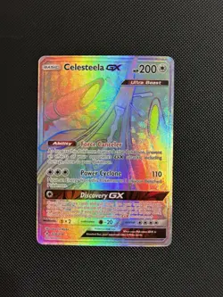 Celesteela GX 228/214 Unbroken Bonds Rainbow Secret Rare Holo Pokemon Card LP - Image 1