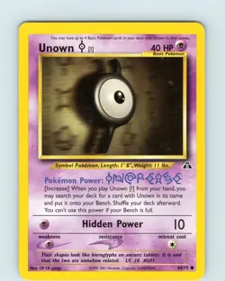 Pokemon TCG Unown [I] Neo Discovery 68/75 Unlimited Common Card WOTC LP-NM - Image 1