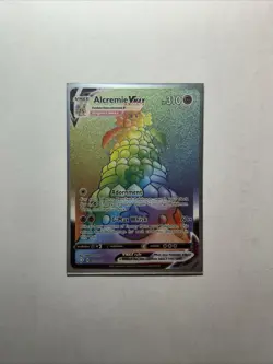 Pokemon Shining Fates Alcremie VMAX Rainbow Secret Rare Holo 073/072 Card TCG - Image 1