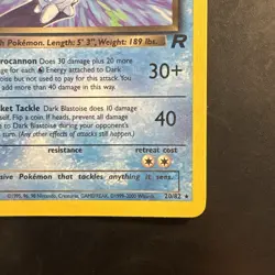 Pokemon Vintage Non Holo Rare Dark Blastoise Team Rocket 20/82 WotC - Image 4