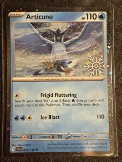 Articuno 032/159 Holiday Calendar 2025 Festive STAMP Promo Pokemon TCG - Image 1
