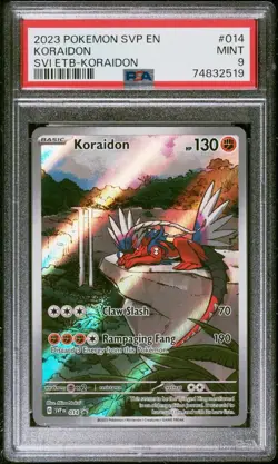 PSA 9 MINT Koraidon SVP014 Black Star Promos Elite Trainer Box Holo Pokemon 2023 - Image 1