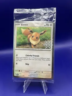 Eevee 133/165 Pokemon Holiday Calendar Stamp Snowflake, SEALED PROMO NM Swirl - Image 1