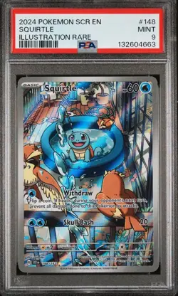 Squirtle Illustration Rare Pokemon SV07: Stellar Crown PSA 9 MINT - Image 1