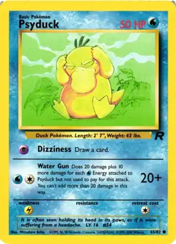 Pokemon TCG Psyduck 65/82 Regular Common Team Rocket Unlimited VLP - Image 1