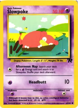 Pokemon TCG Team Rocket Slowpoke 67/82 Unlimited Common LP - Image 1