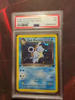 PSA 1 1ST EDITION 2000 Team Rocket Dark Blastoise 3/82 Holo Foil Pokemon - Image 1