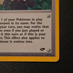 Pokemon Card Giovanni Trainer Holo 18/132 Gym Challenge - Image 3