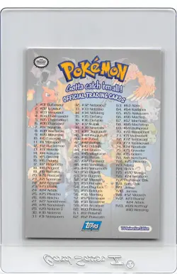 CHECKLIST - BLUE Logo - SILVER HOLO - SERIES 1 - TOPPS Pokemon Card - NM/LP - Image 2
