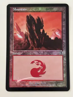MTG: 7th Edition: Foil Mountain (340): Lightly Played Condition - Image 1