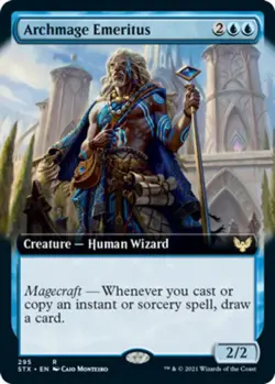 MTG Archmage Emeritus - Foil - Extended Art, Strixhaven: School of Mages, Lightl - Image 1