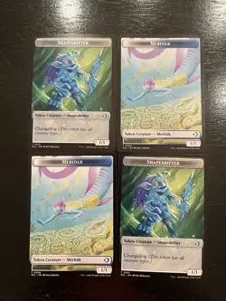 Shapeshifter 0001 Merfolk 0008 Token X4X NM/M Lorwyn Eclipsed ECL Magic MTG - Image 1