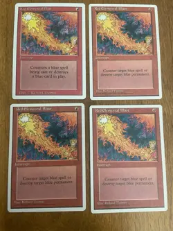 MTG Red Elemental Blast Revised 4th Edition Regular Common X4 - Image 1
