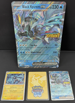 Surging Sparks Stamp Black Kyurem ex Jumbo card + regular + Zekrom - Pokemon NM - Image 1