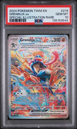 2024 POKEMON TWM EN-TWILIGHT MASQUERADE #214 GRENINJA EX PSA 10 - Image 1
