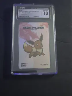 2025 POKEMON CENTER X BEAR WALKER COLL CARDS EEVEE CGC 10 - Image 1