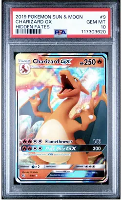 Pokemon Card Charizard GX 9/68 Ultra Rare Hidden Fates PSA 10 GEM MINT - Image 1