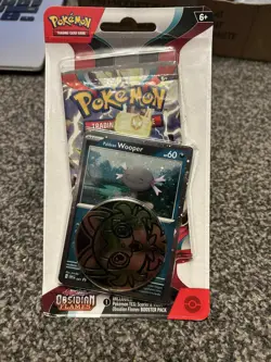 Pokemon TCG Obsidian Flames 🔥 Blister Booster Pack Wooper Promo New & Sealed - Image 1