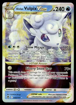 Pokemon TCG SWSH12: Silver Tempest #034/195 Alolan Vulpix VSTAR NM - Image 1