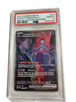 Pokemon Team Rocket's Mewtwo ex Destined Rivals SIR #231 PSA 10 Gem Mint - Image 1