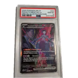 Pokemon Team Rocket's Mewtwo ex Destined Rivals SIR #231 PSA 10 Gem Mint - Image 2