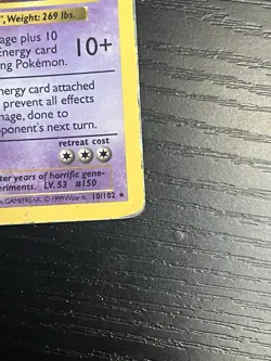 Pokemon TCG Mewtwo 010/102 Base Set (Shadowless) Holo Vintage WOTC 1999 HP - Image 5