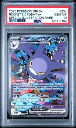 Pokemon S&V Destined Rivals #234 SIR Team Rocket's Crobat ex PSA 10 Gem Mint - Image 1