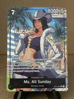 One Piece The Azure Sea’s Seven Ms. All Sunday OP14-084 Alt Art Super Rare - Image 1