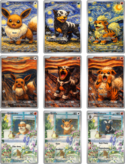 🔥CUSTOM Pokemon FAN ART (9 Cards) 🔥Eevee, Houndour, Growlithe ARTS 🔥 CUSTOM🔥 - Image 1