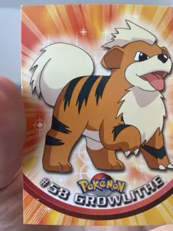 Growlithe #58 Topps 1999 Pokemon TV Animation Series 1 Blue Label - NM - Image 2