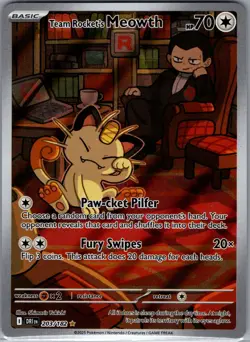 Team Rocket's Meowth 203/182 SV10: Destined Rivals - Pokemon Card - NM - Image 1