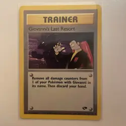 Giovanni’s Last Resort 105/132 Rare Gym Challenge Unlimited Pokemon Card NM - Image 1