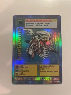 Digimon CCG Coelamon St-36S Holo Rare Vintage Card 1999 NM - Image 1