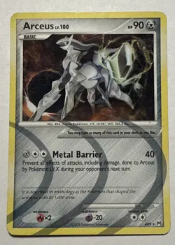 Arceus AR9 LV 100 Platinum Arceus Holo Rare Pokemon Card Moderate Play - Image 1