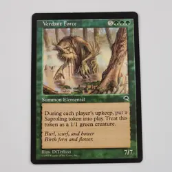 MTG Verdant Force Tempest Magic the Gathering Rare LP Vintage Green Creature - Image 1