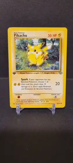 NM Pikachu [1st Edition] #60 Pokemon Jungle d313 - Image 1
