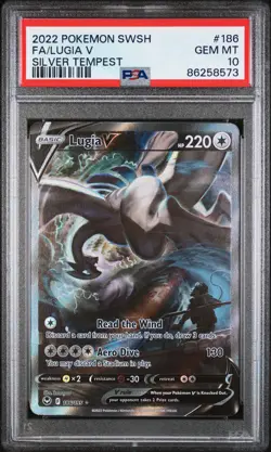 2022 POKEMON SWORD & SHIELD SILVER TEMPEST #186 FULL ART/LUGIA V PSA 10 - Image 1