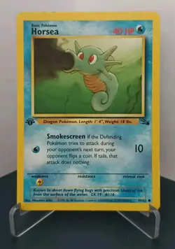 Pokemon TCG - Horsea 49/62 - 1st Edition Fossil Regular Common - LP - Image 1