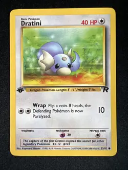 Pokemon Team Rocket 1st Edition Common Dark Dratini #53 NM - Image 1