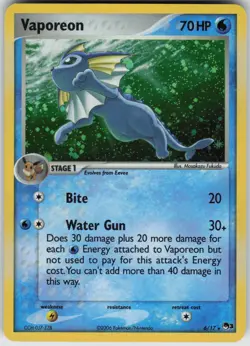 Pokemon Vaporeon 006/017 POP Series 3 Rare NM - Image 1