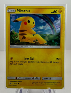 Pikachu 28/73 Cracked Ice Holo Pokemon Shining Legends NM - Image 1